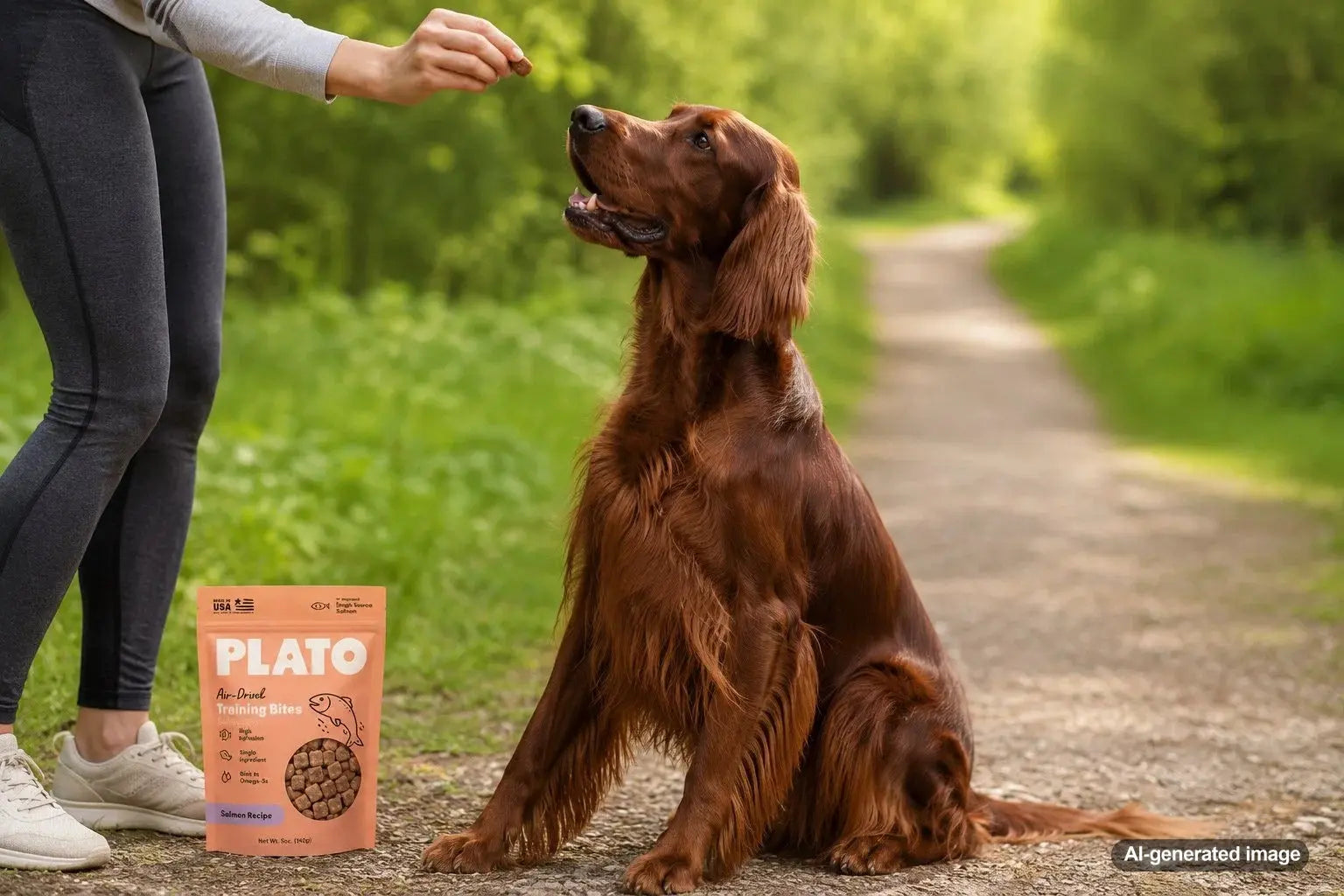 Irish Setter playing treat games that combine movement, training, and good manners