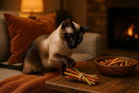 A beautiful Siamese cat showcasing blue eyes and point coloration