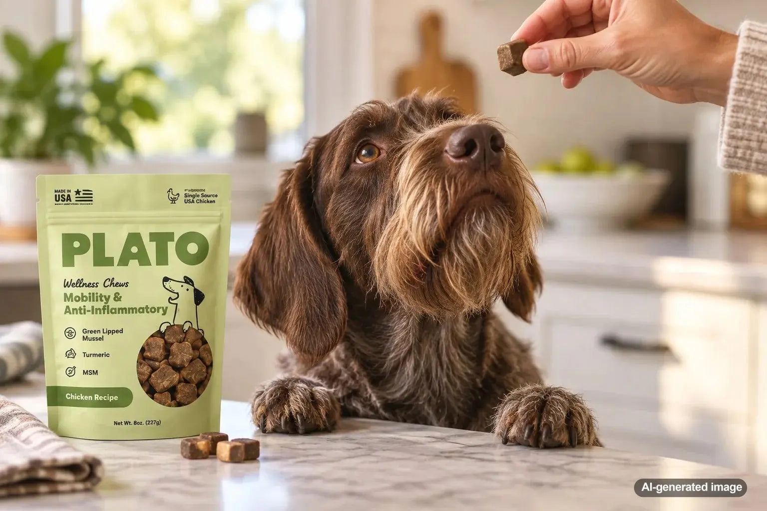 Dog treat label showing crude fiber information for pet owners learning how to read guaranteed analysis