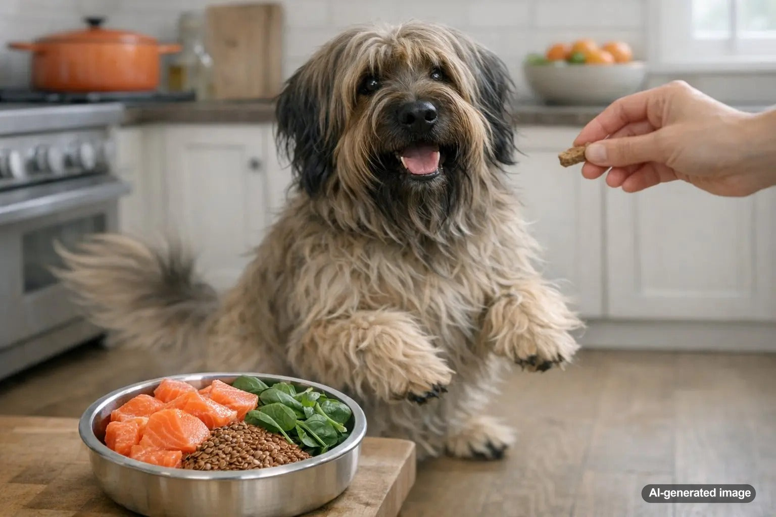 Dog enjoying omega-3 rich nutrition for healthy coat and wellness