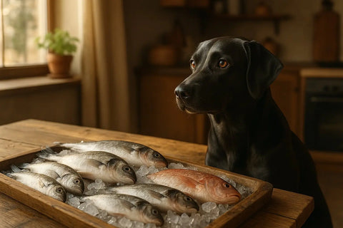 The healthiest fish for dogs, featuring various fish treats for dogs like herring and sprat