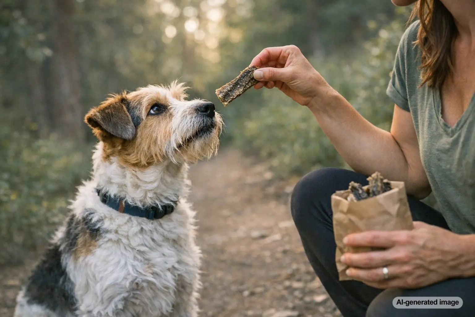 Dried cod skin dog treats shown as a crunchy single-ingredient fish option for dogs