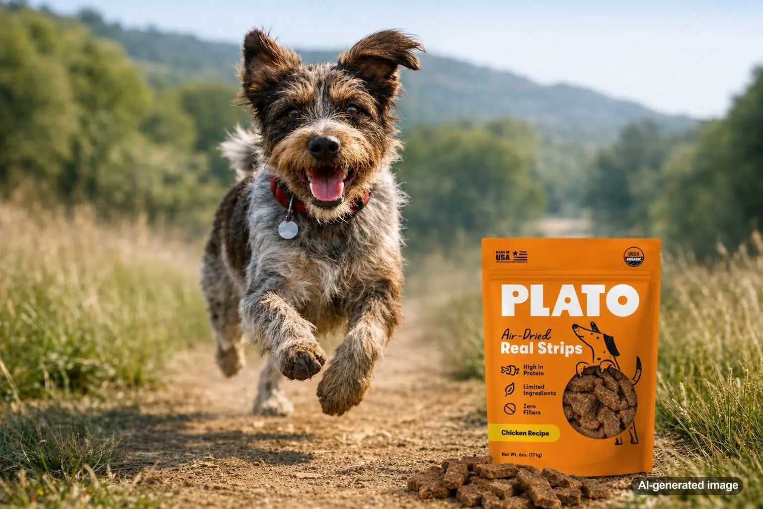 Dog enjoying air dried treats as an alternative to freeze dried dog treats