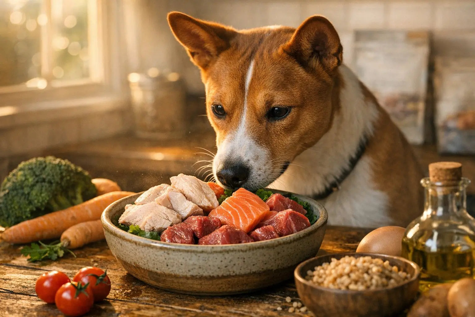 Happy dog enjoying allergy friendly protein treats