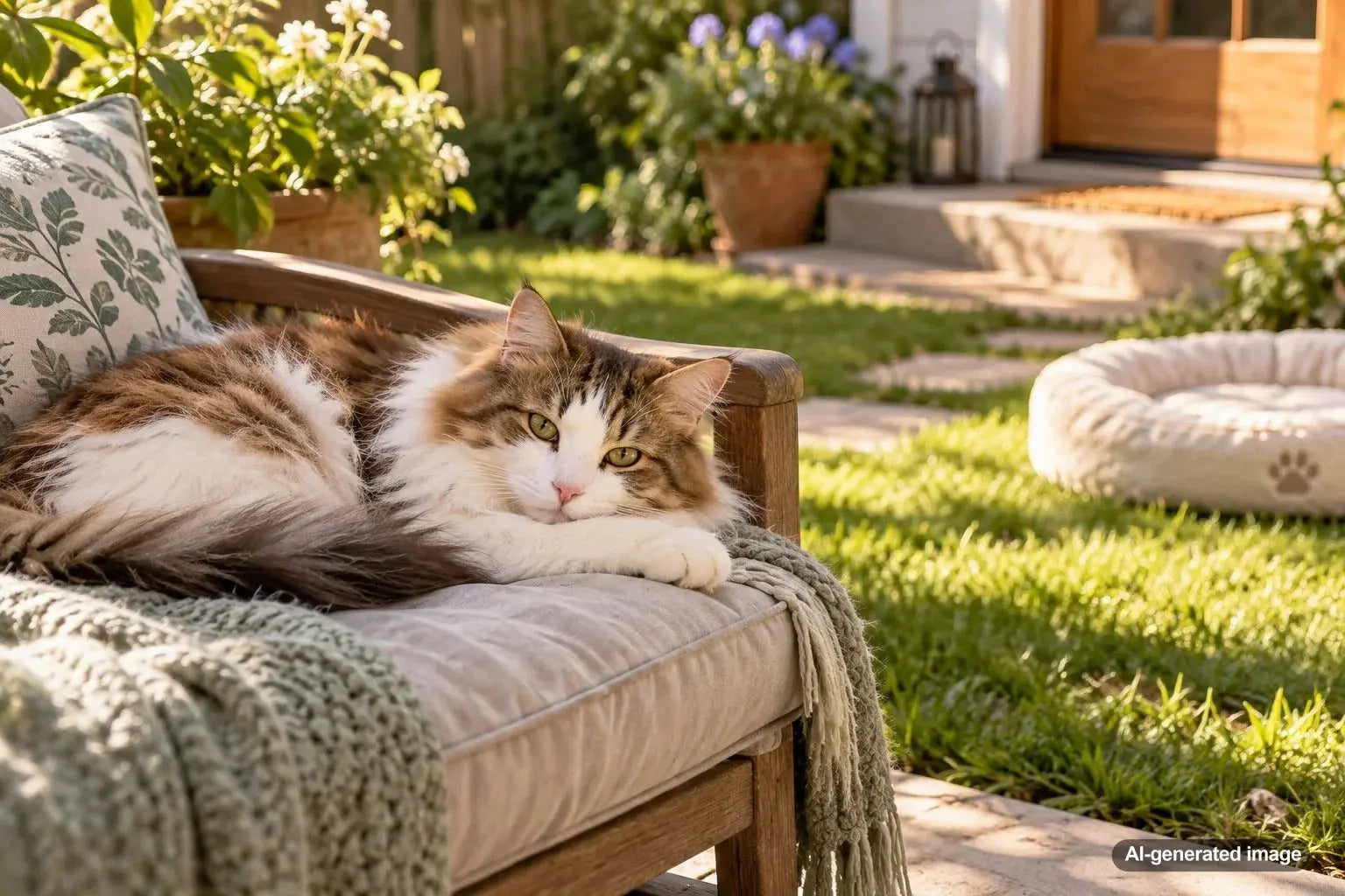 Comfortable cat resting in a favorite sleeping spot at home