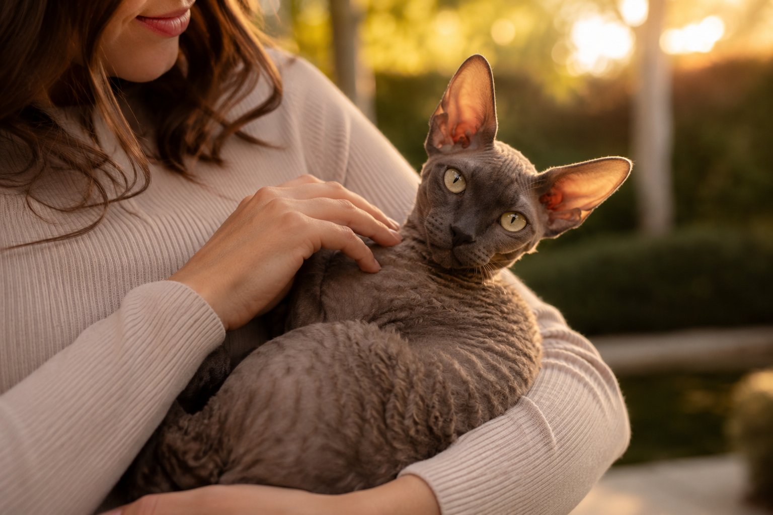Cornish Rex cat with a soft wavy coat showing why the breed feels like warm velvet