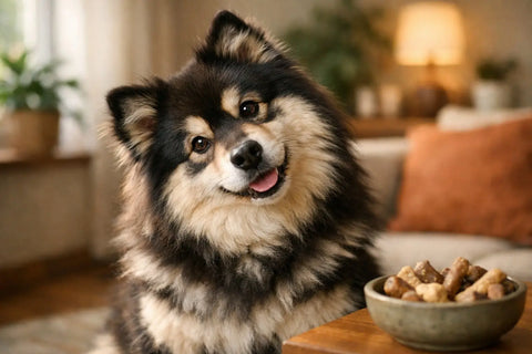 Dog tilting head in curiosity while listening attentively to owner