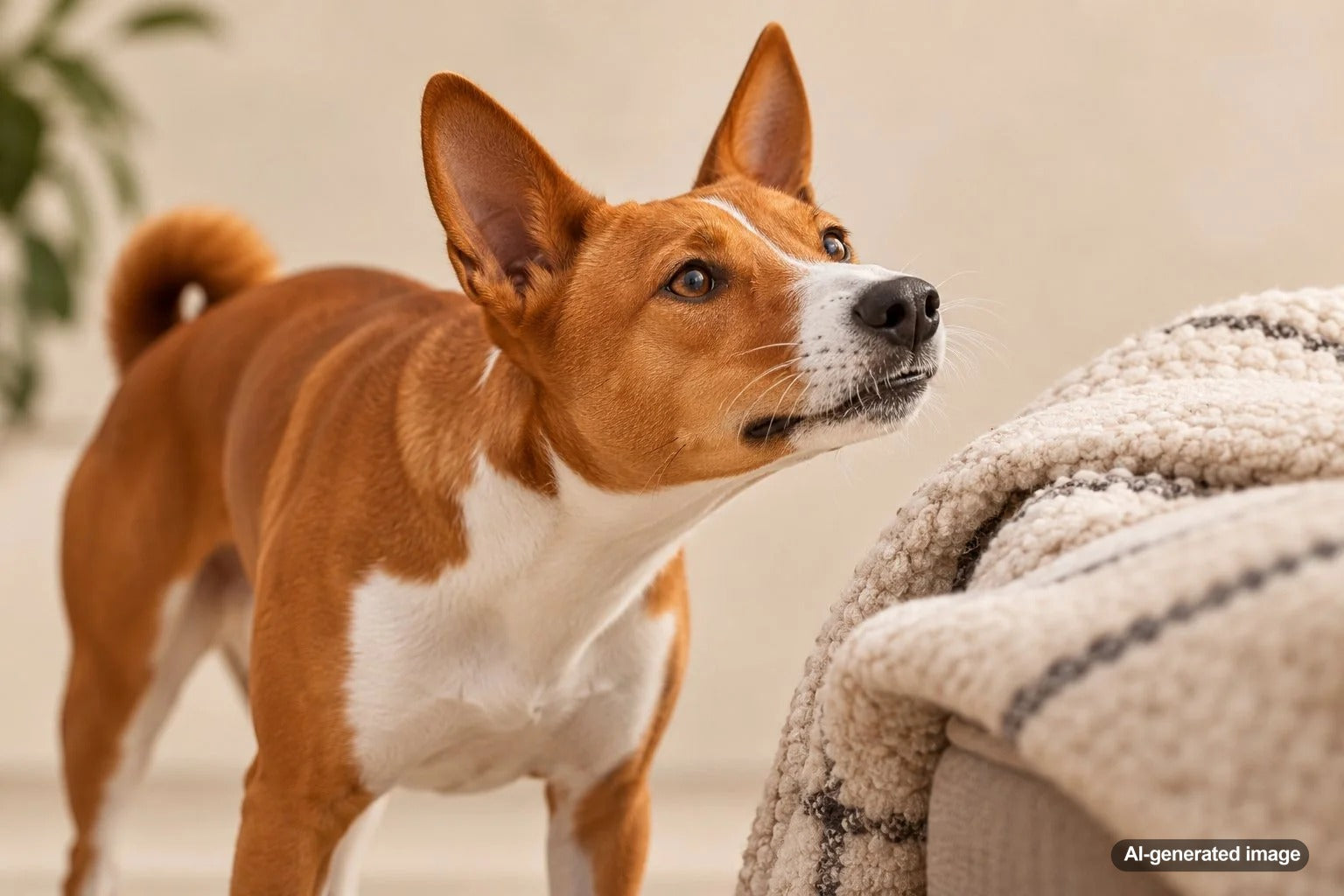 Dog investigating an interesting scent before chattering its teeth