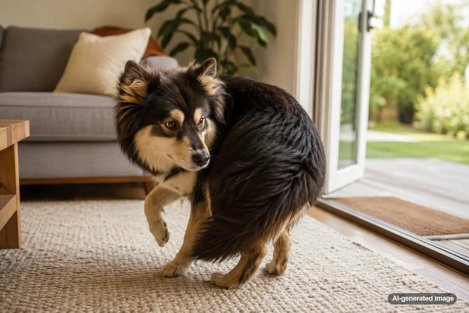Dog circling before pooping outdoors illustrating canine behavior and instincts