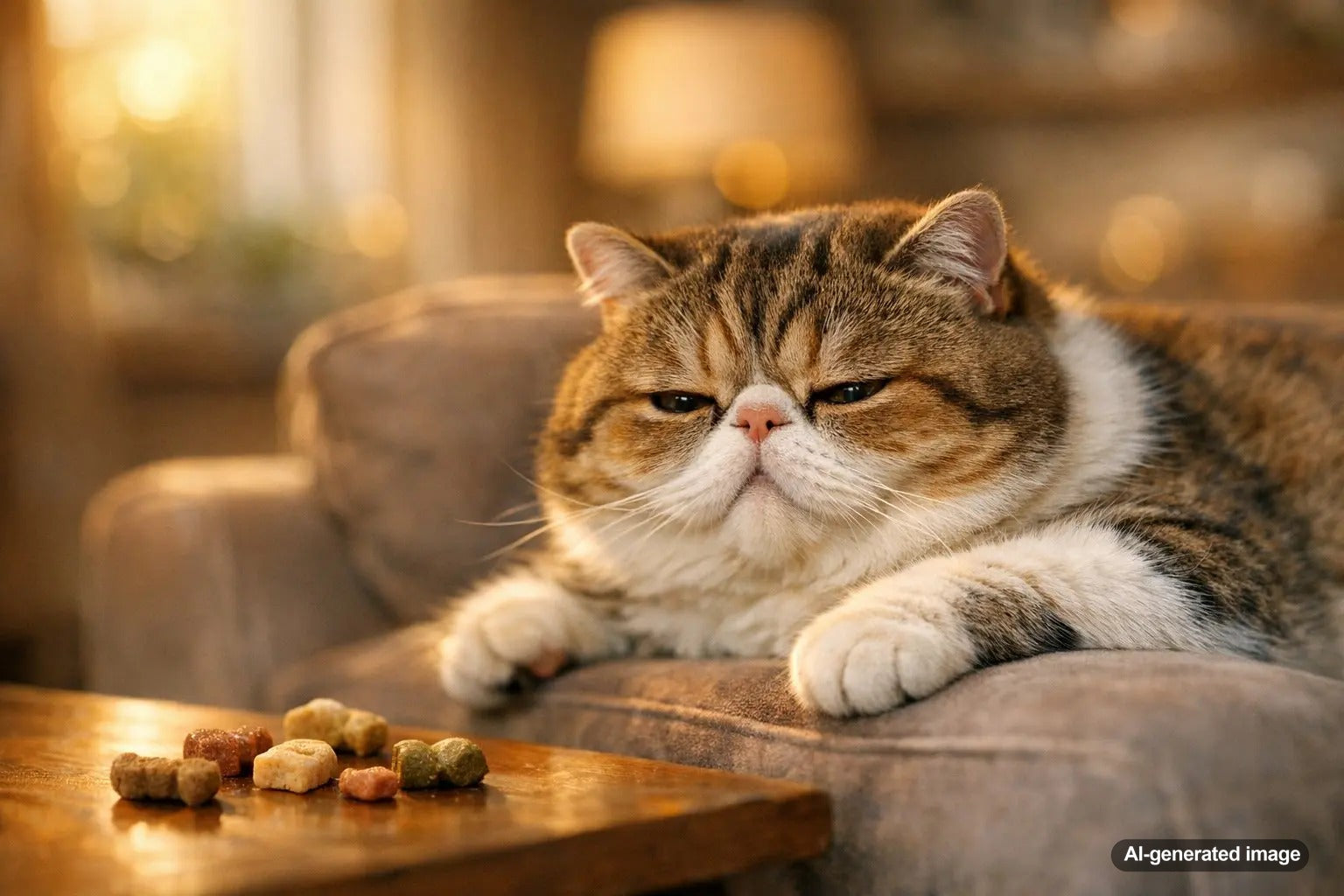 Exotic Shorthair cat relaxing, often called a Lazy Persian