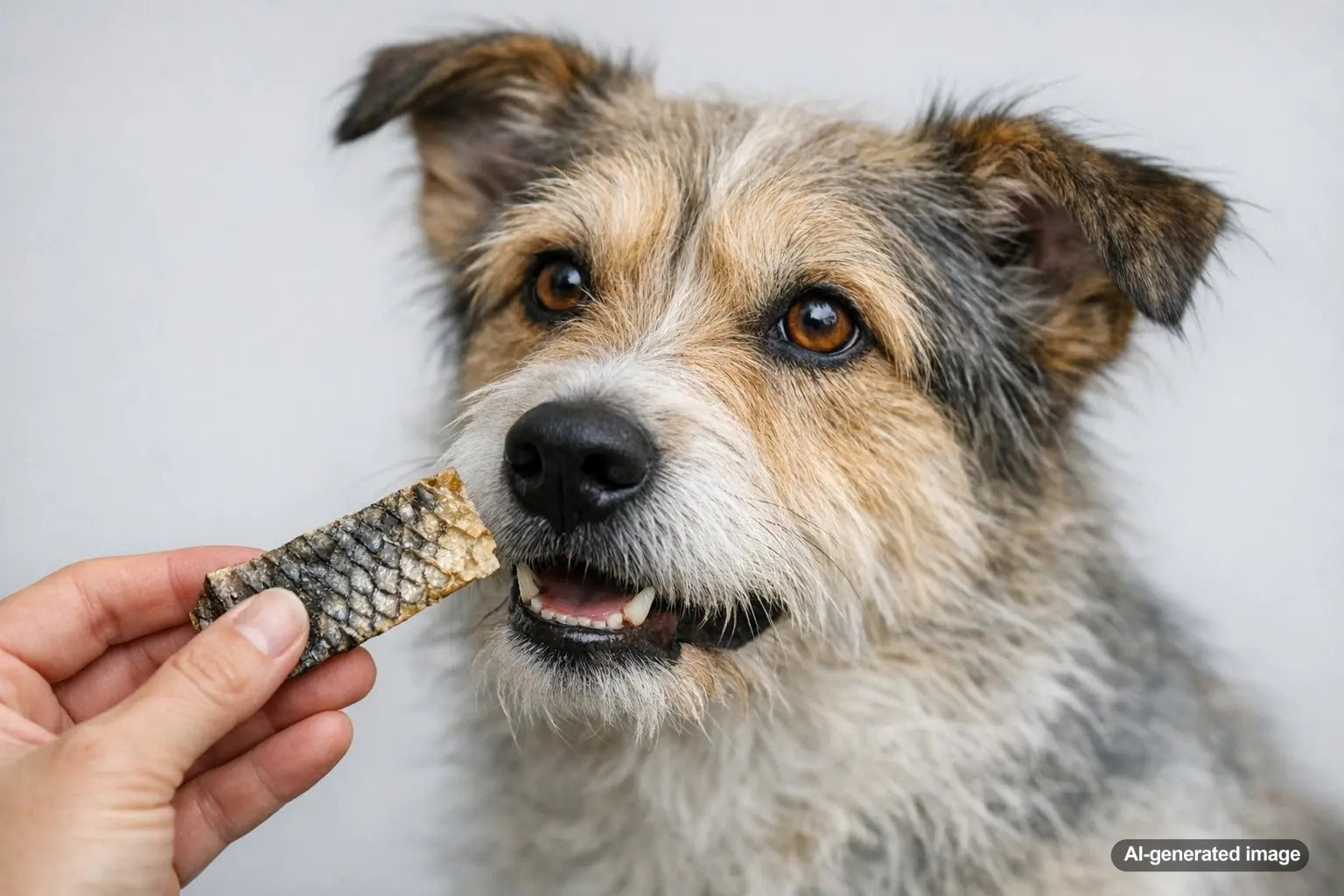 Air-dried fish skin dog treats shown as a lighter, omega-rich alternative to heavier dog treats