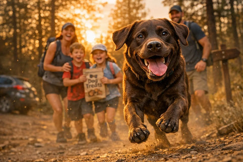 Labrador Retriever enjoying an outdoor family adventure and exercise