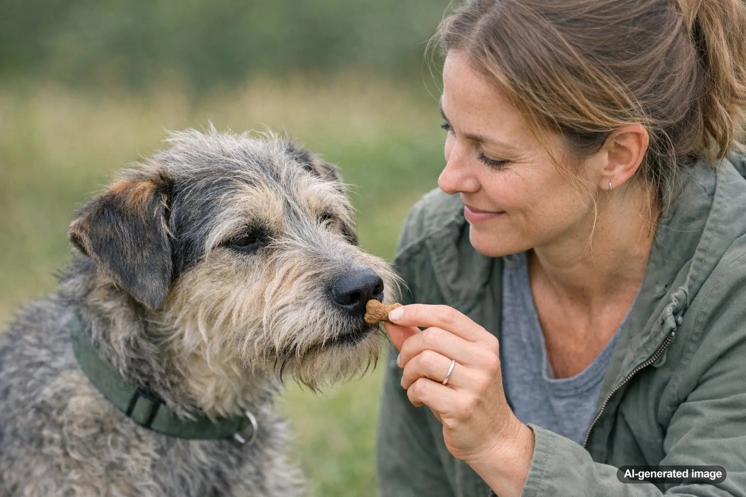 Dog enjoying a limited ingredient treat suitable for sensitive dogs