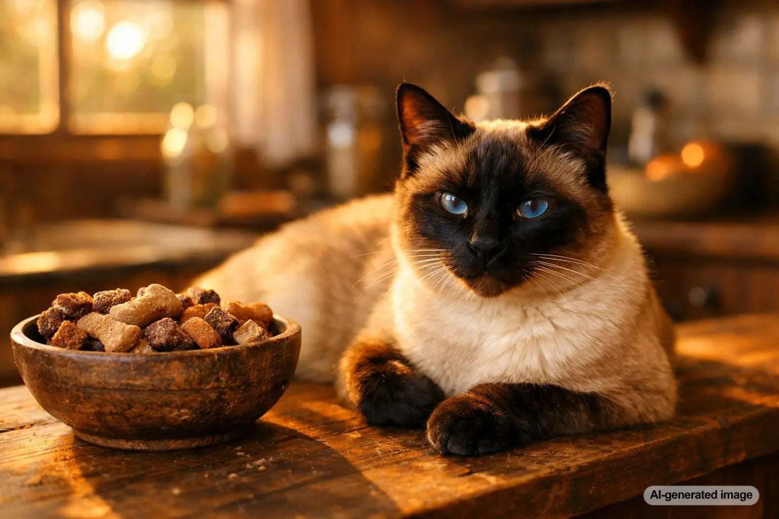 Siamese cat showing darker coat points as they age