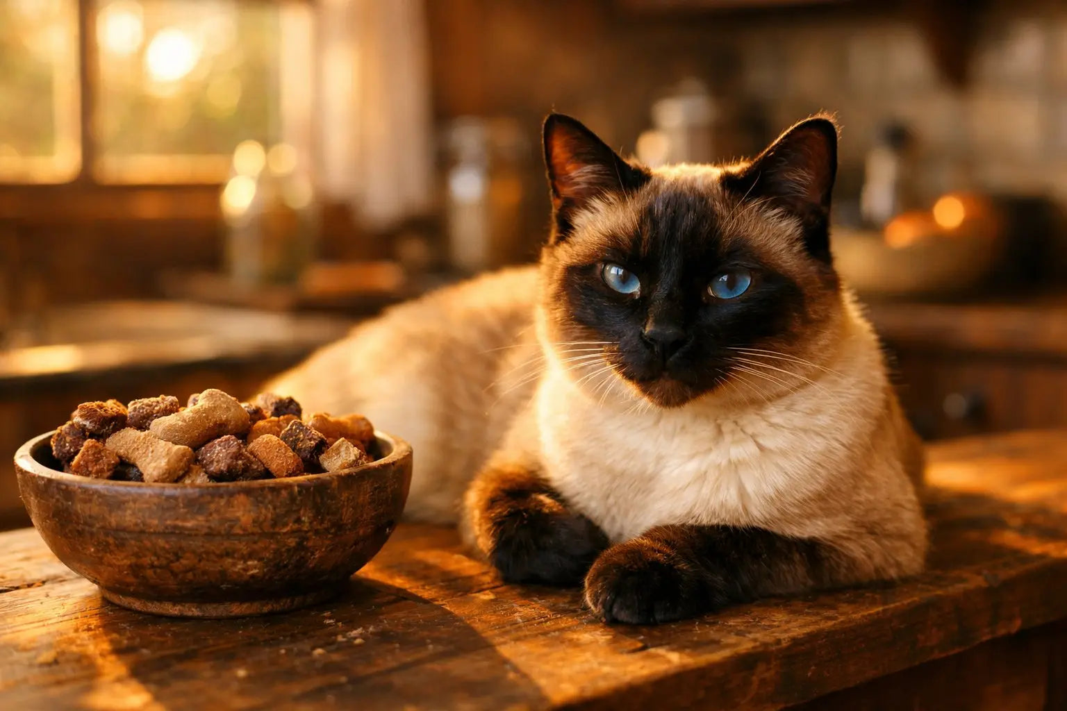 Siamese cat showing darker coat points as they age