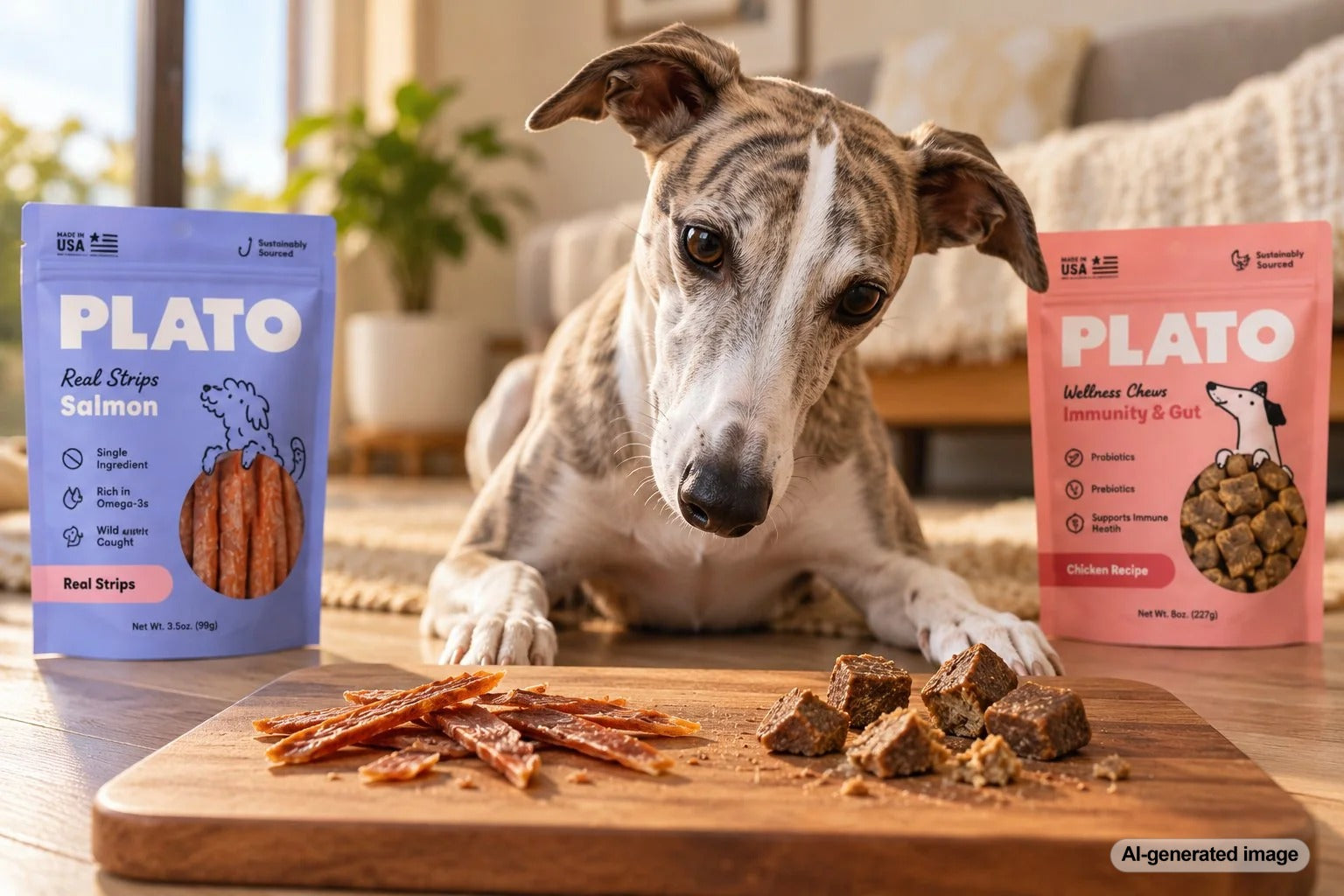 Thin and thick dog treats showing differences in texture, shape, and breakability