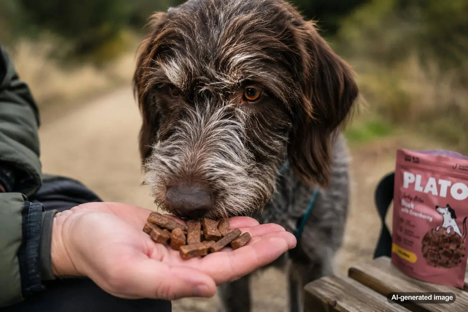 Dog eagerly sniffing aromatic treats to show why treat smell matters more than treat shape