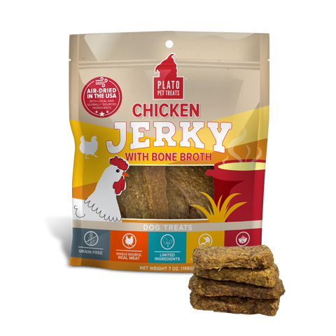 Chicken with Bone Broth Jerky Plato Pet