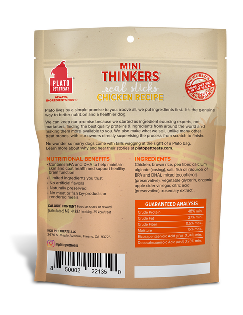 Mini Thinkers Chicken Meat Stick Dog Treats