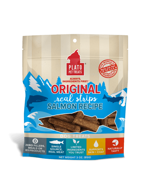 Plato All Natural Salmon Strips Dog Treats Plato All Natural Salmon Strips Dog Treats