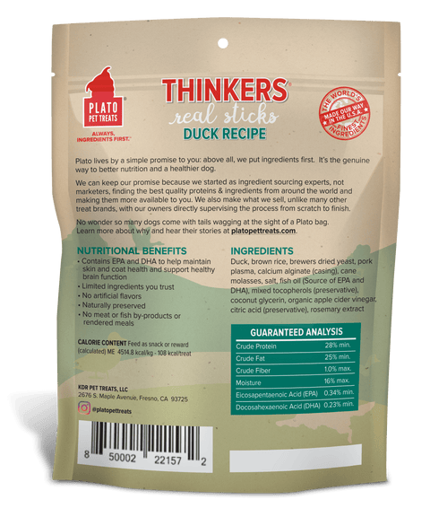 Thinkers Duck Meat Stick Dog Treats