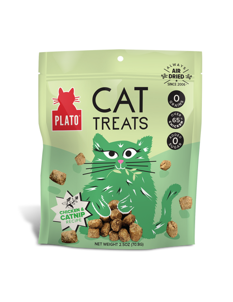 Plato Air Dried Chicken Catnip Cat Treats 2.5 oz