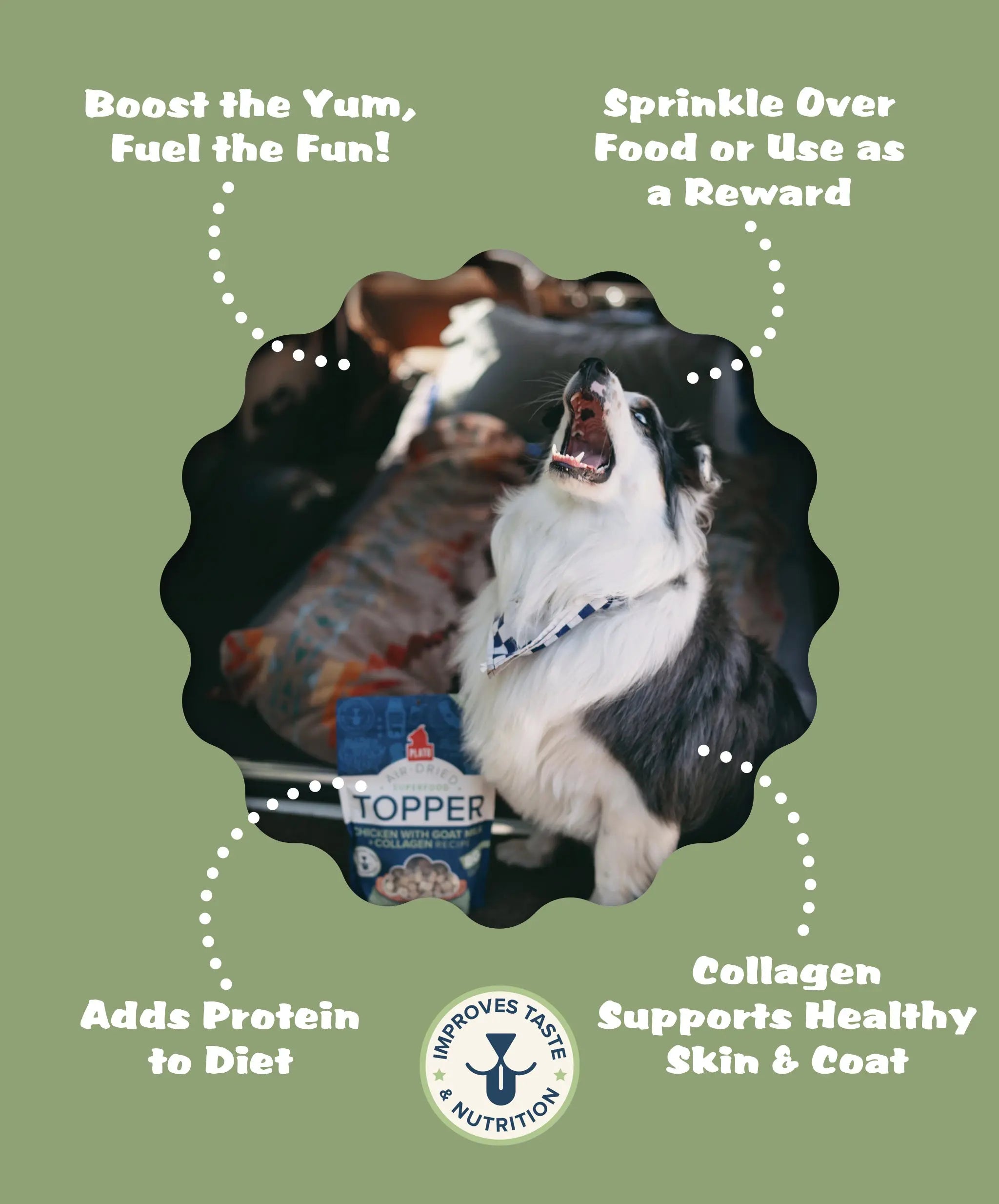 Chicken with Goat Milk & Collagen Food Topper Plato Pet Treats