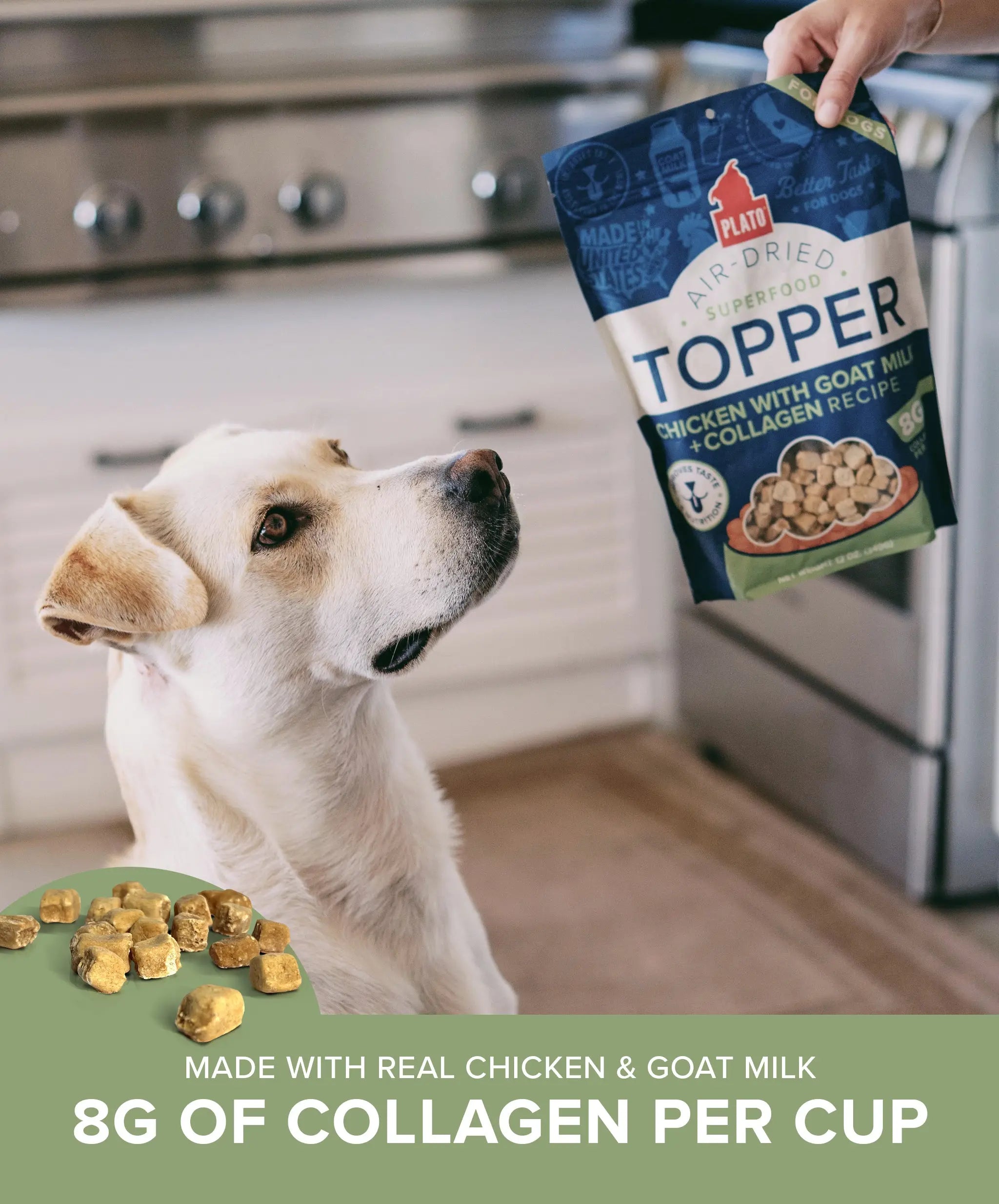 Chicken with Goat Milk & Collagen Food Topper Plato Pet Treats