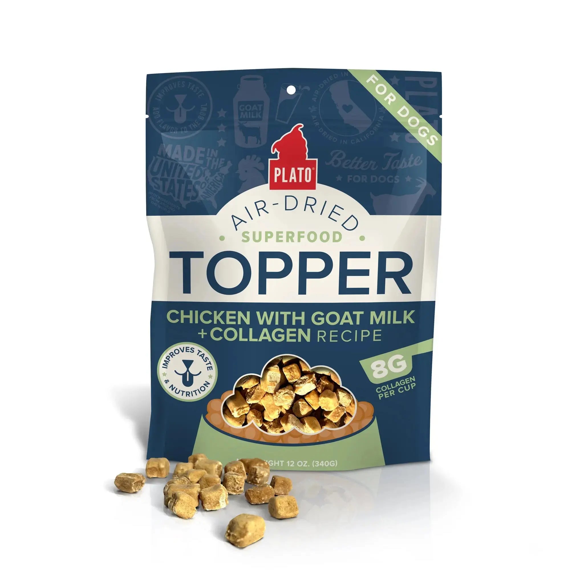 Chicken with Goat Milk & Collagen Food Topper Plato Pet Treats