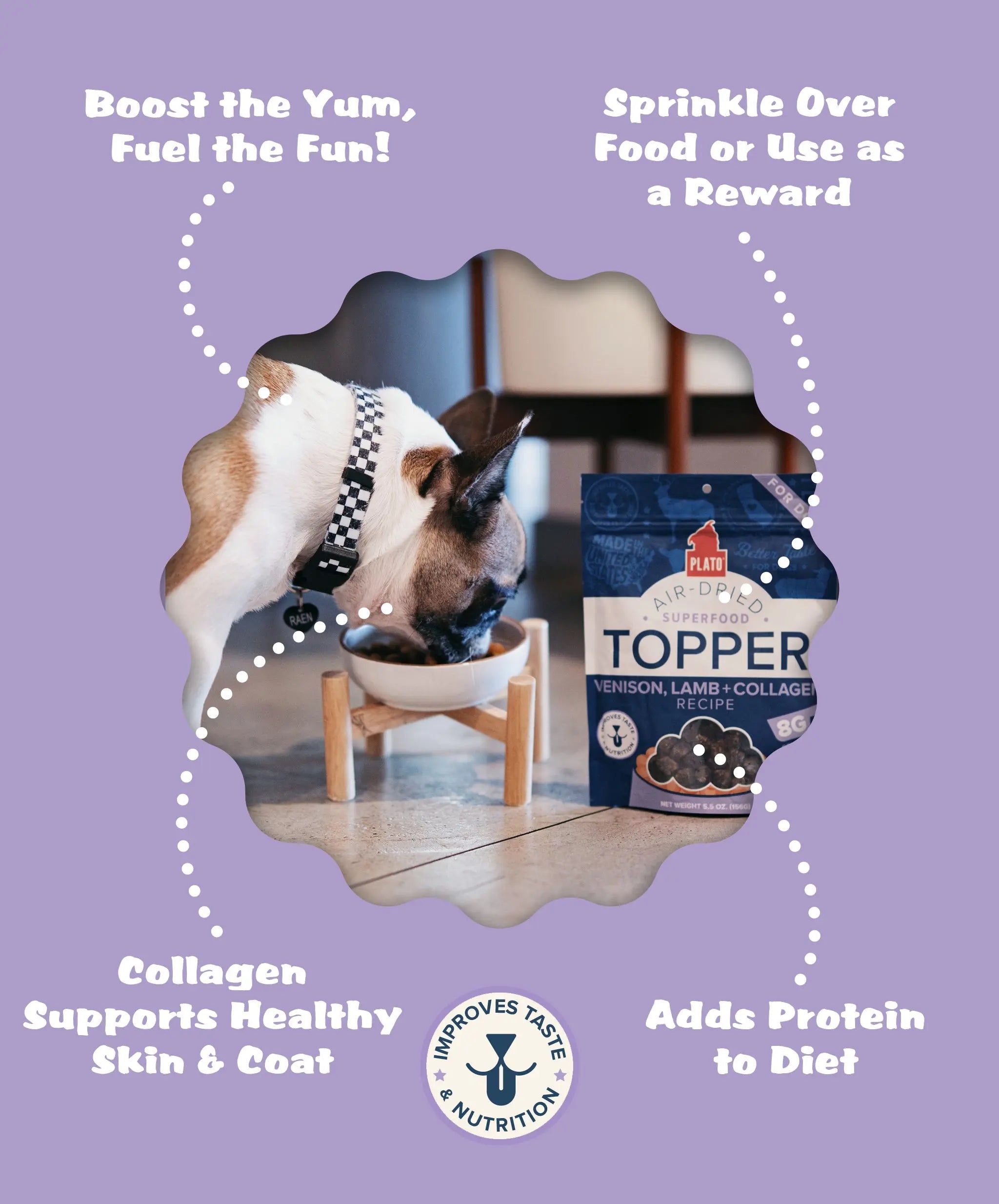 Venison, Lamb & Collagen Food Topper Plato Pet Treats