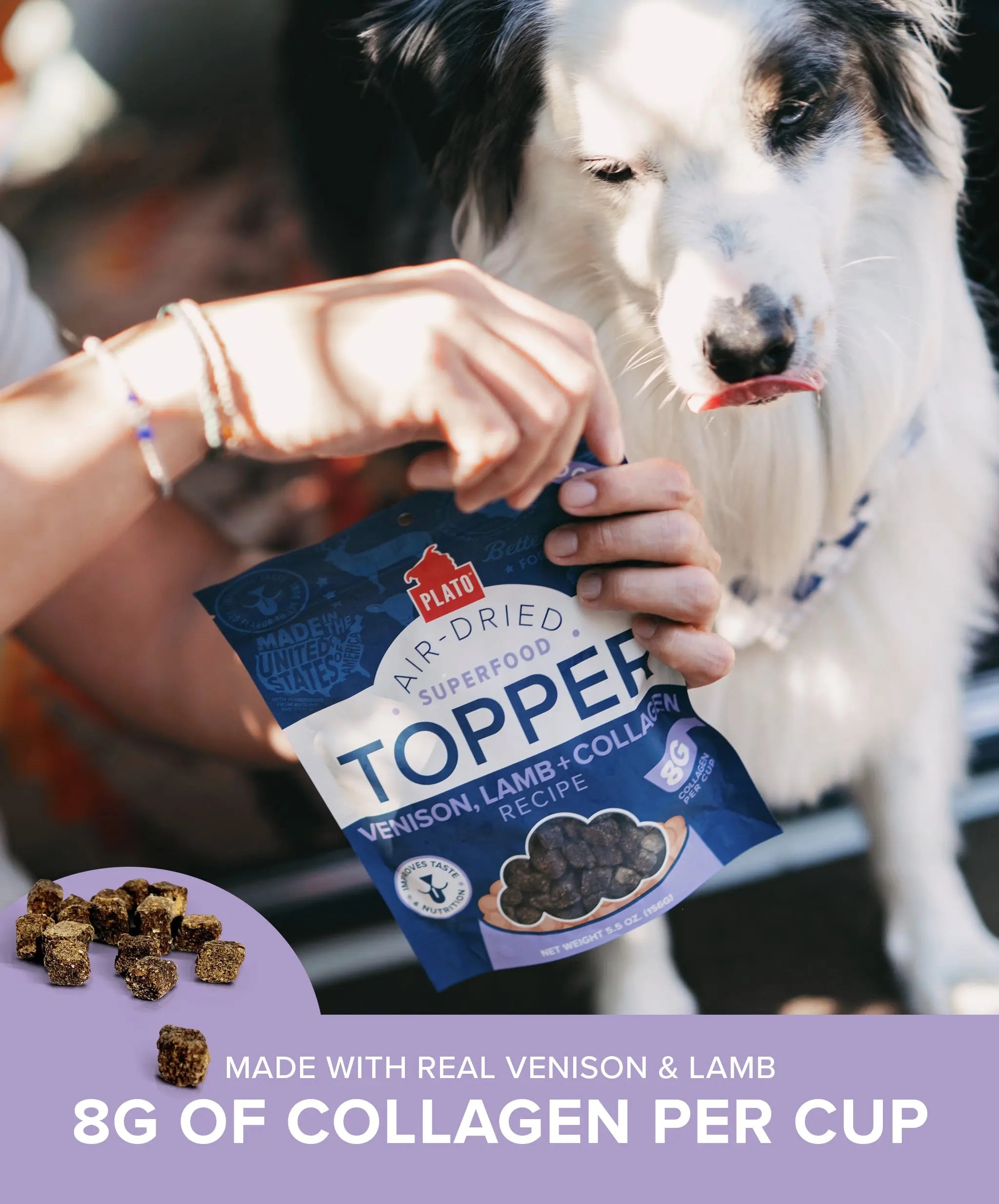 Venison, Lamb & Collagen Food Topper Plato Pet Treats