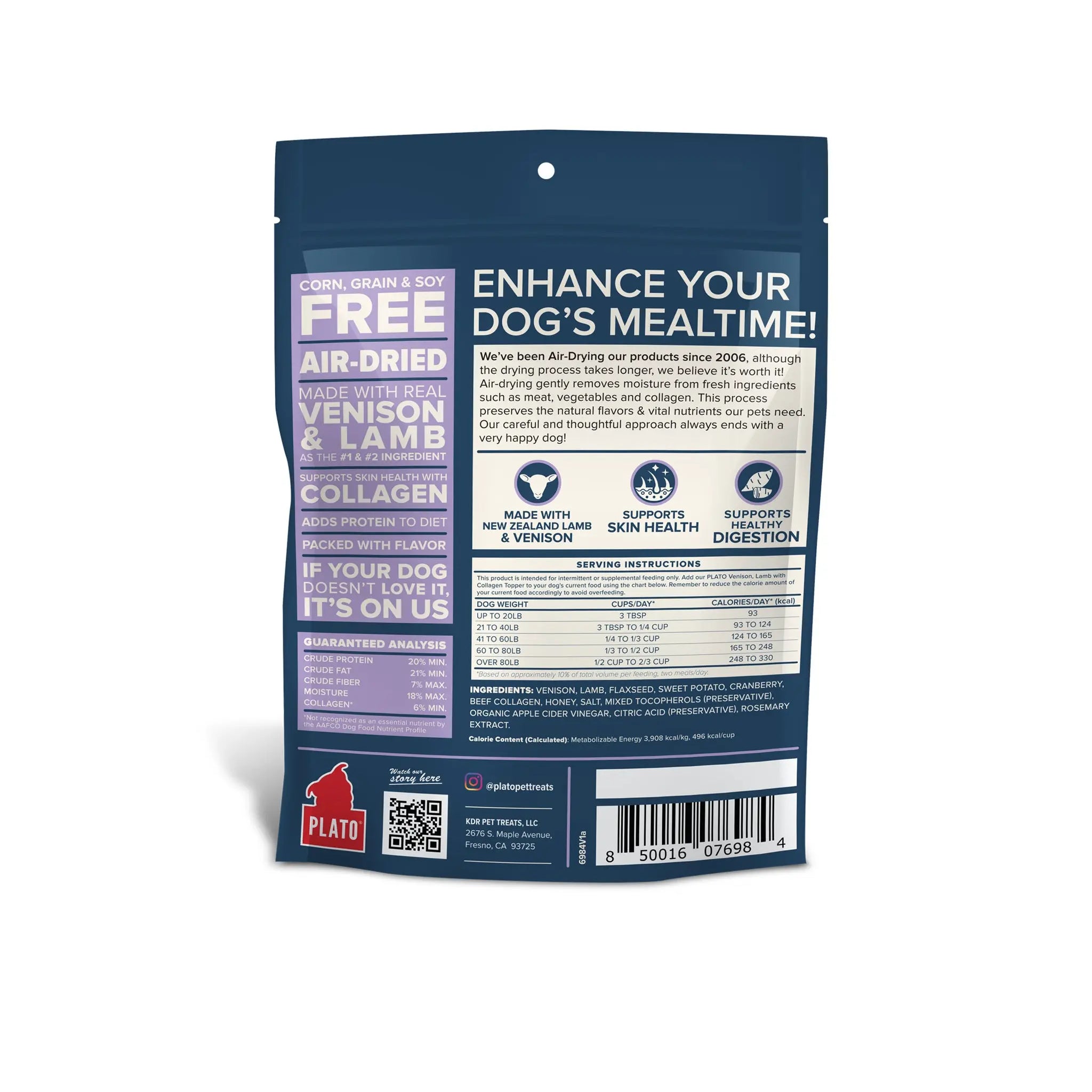 Venison, Lamb & Collagen Food Topper Plato Pet Treats