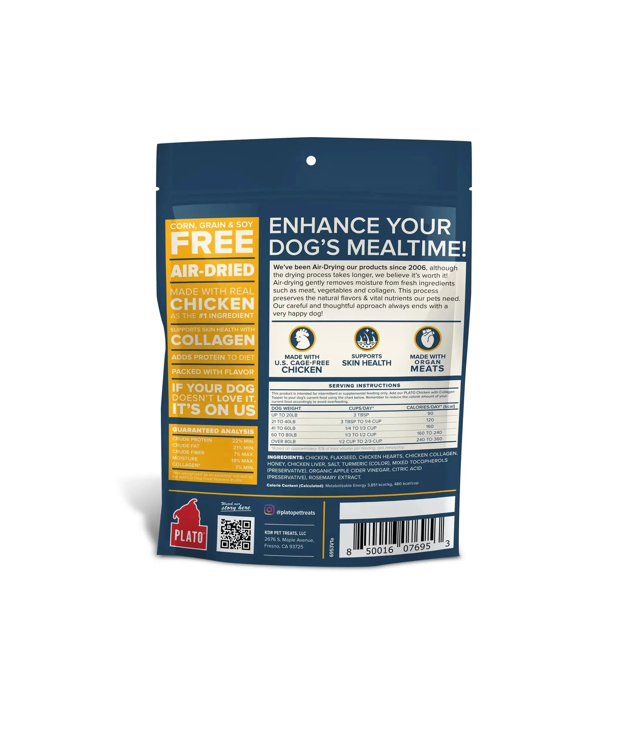 Chicken & Collagen Food Topper Plato Pet Treats
