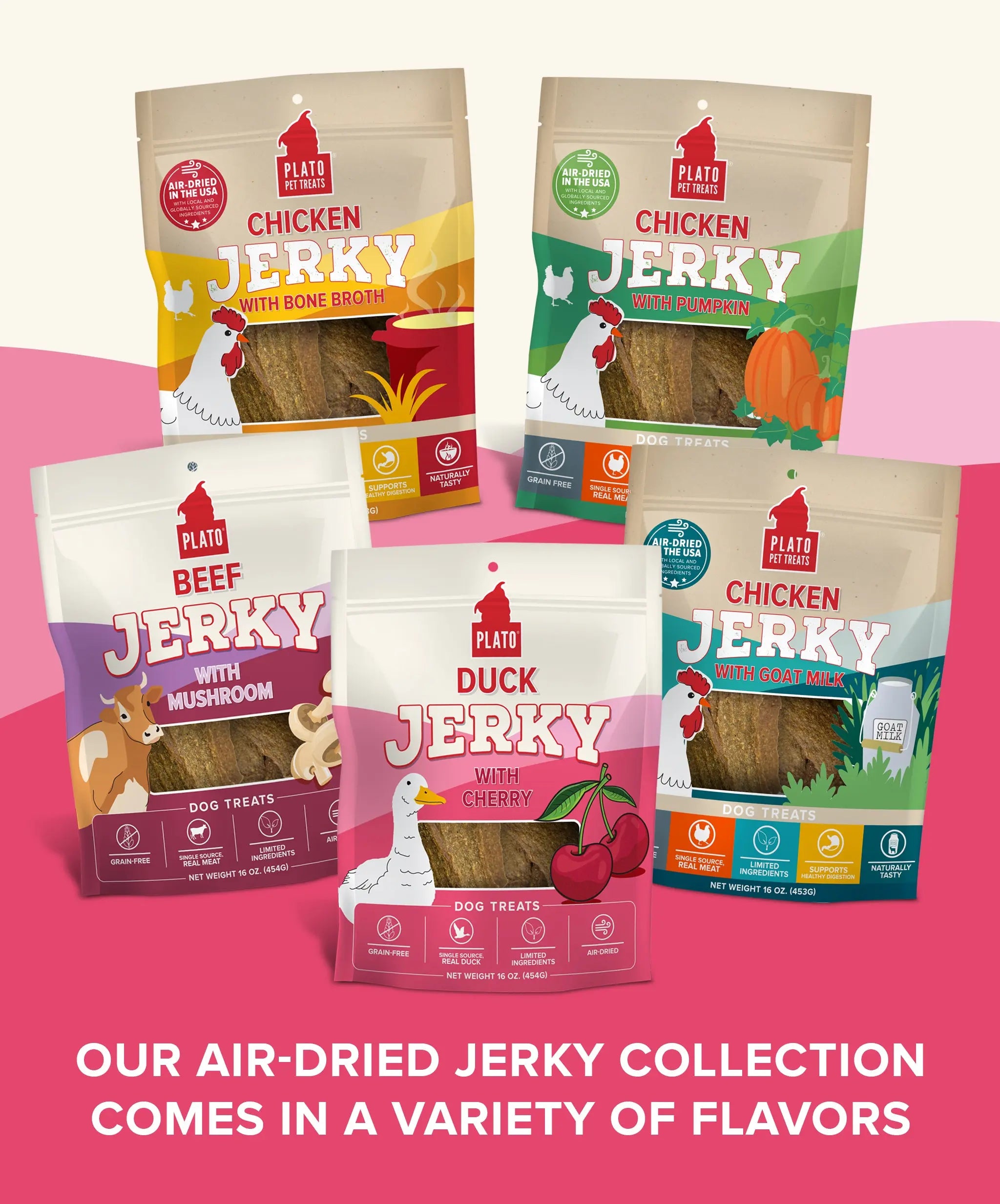 Duck with Cherry Jerky Plato Pet Treats